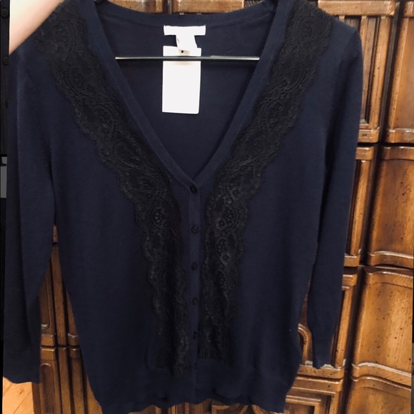 H&M Navy & Lace Cardigan - Picture 8 of 10